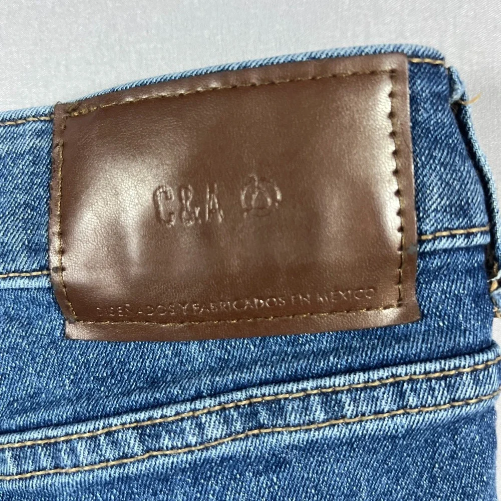C&A Skinny Jeans Mens 33 Blue Denim Mid Rise Zip Fly Medium Wash Streetwear